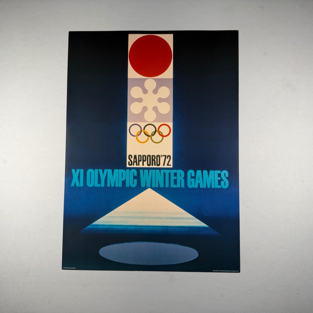 1972 Sapporo Winter Olympics Poster IOC Repro Japanese Modern 13x18 Takashi Kono